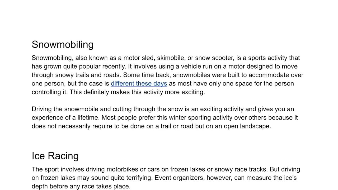 Exciting Winter Sports To Try Out | Mitch Vanhille