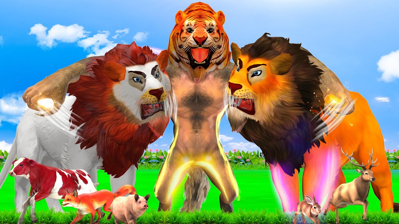 The White Lion Spirit and Tiger Telugu Panchatantra Story - తెల్ల సింహం మానవ పులి తోడేలు తెలుగు కథలు