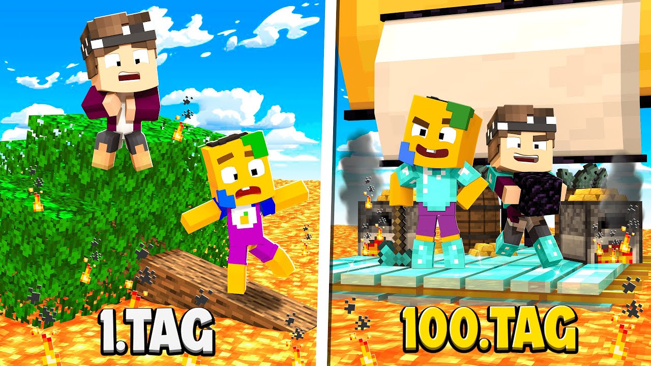 100 Tage auf LAVA ÜBERLEBEN in Minecraft! (HARDCORE)