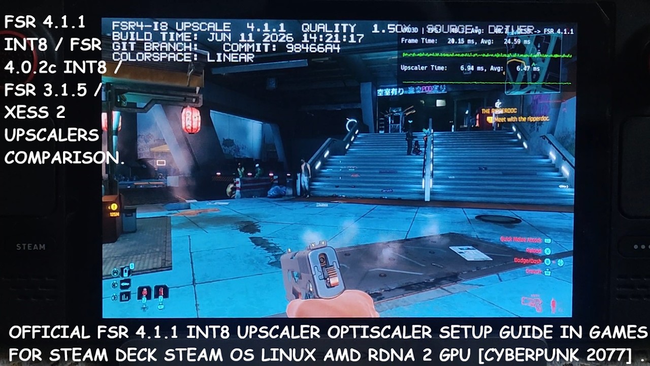 Steam Deck Official FSR 4.1.1 INT8 Upscaler Optiscaler Setup & Quality Steam OS Linux AMD RDNA 2 GPU