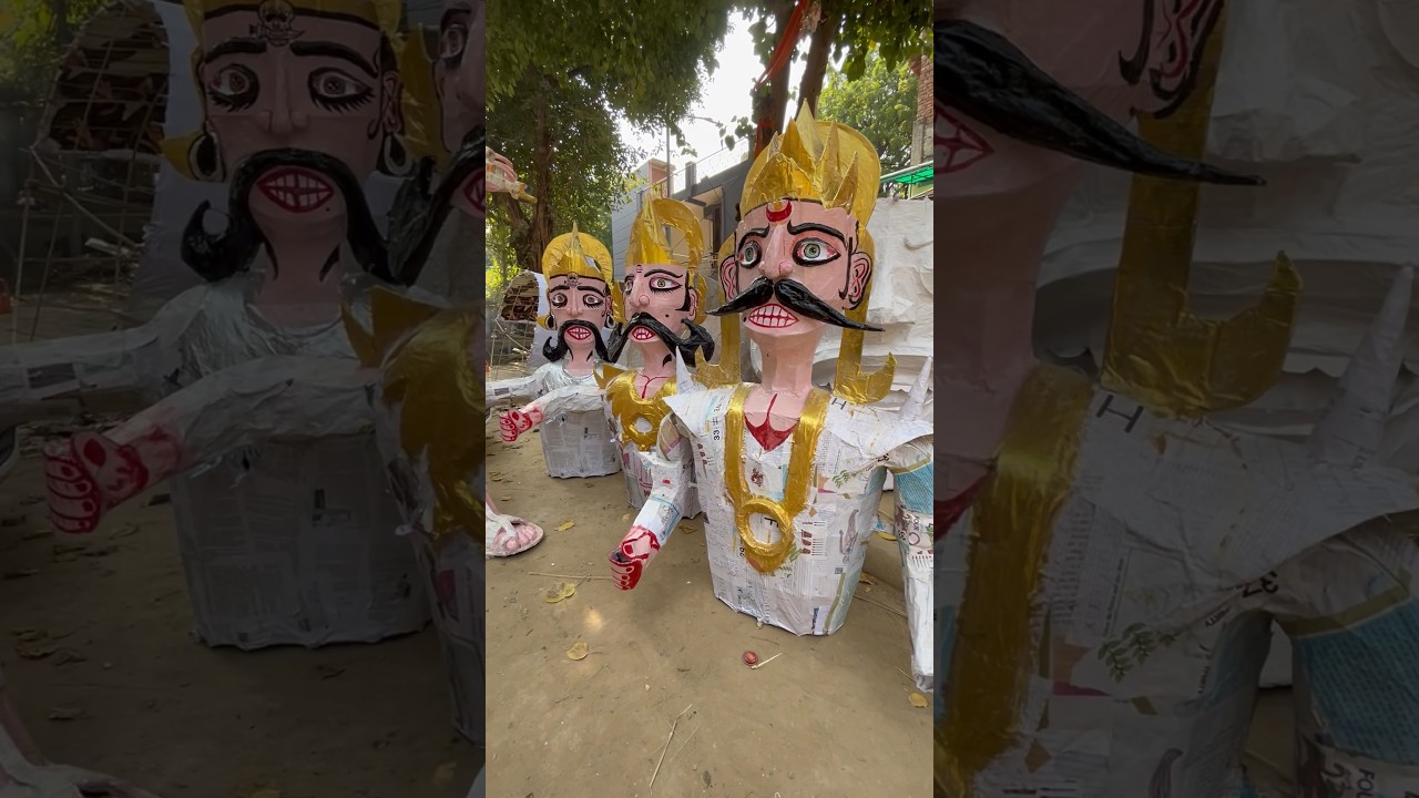 रावण ravan market delhi ravan making 2023 #ravanmaking #ravan #dussehra #shorts