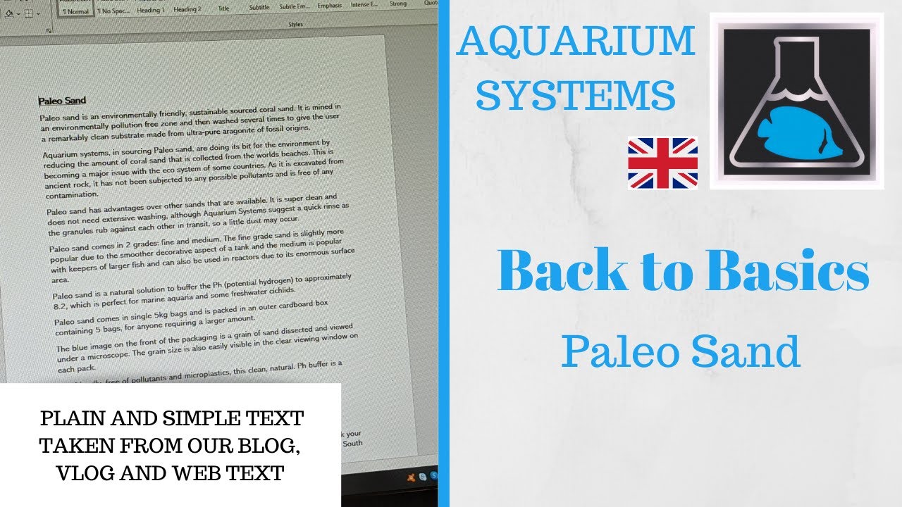 Aquarium Systems Back to basics Paleo Sand