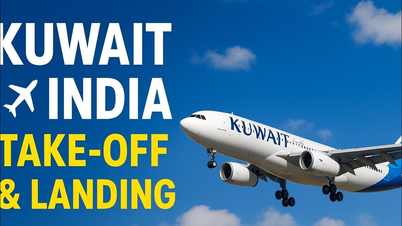 Kuwait to India Flight Journey 2025 | Kuwait Airways Take-off & Landing Video #KuwaitToIndia