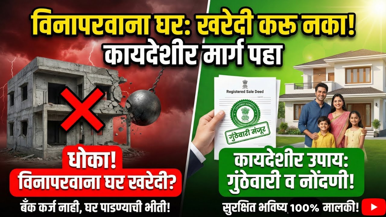 विनापरवाना घर खरेदी करताय? 🛑 हे नियम माहित नसतील तर पैसे बुडतील! | Sale Deed Without CC
