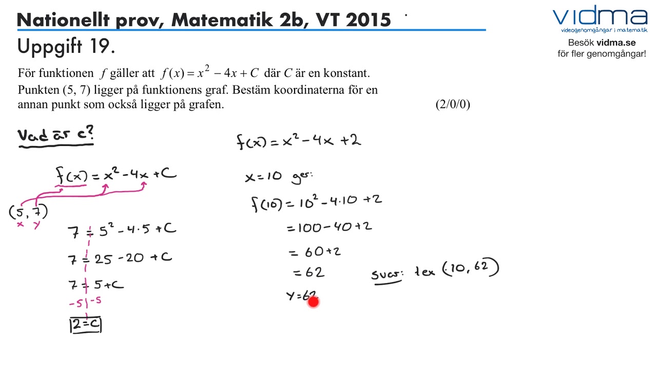 Matematik 2b. Nationellt prov VT 2015. Del D (upg. 18-22).