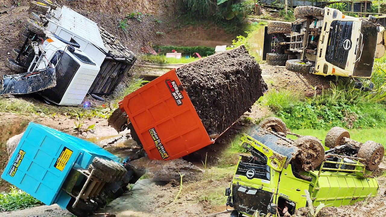 KOMPILASI Fuso 220Ps Trinton Truk Engkel Hino 500 OFROAD Laka Lintas TRUCK EXTREME Rc Handmade