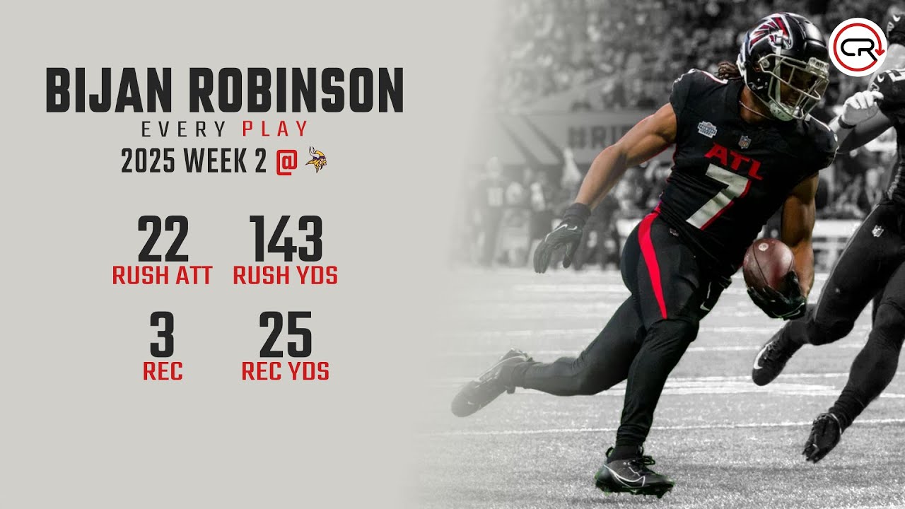 Bijan Robinson Week 2 Highlights | Every Run, Target, and Catch vs Vikings