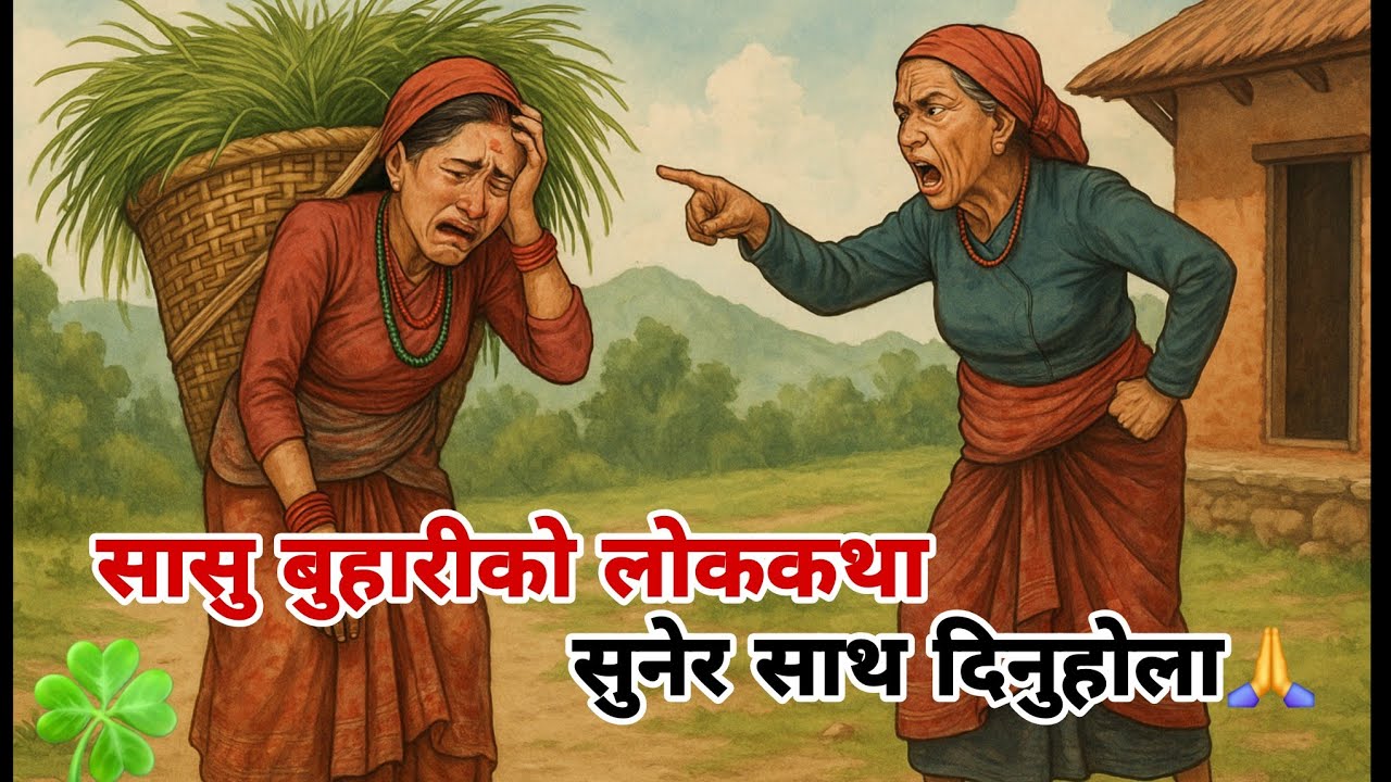 बुहारीलाई नोकर झै काम लगाउने कप्टी सासु।।नेपाली लोककथा।।Nepali Lok Katha।।Sasu And Buhari Katha🍀🍀🍀