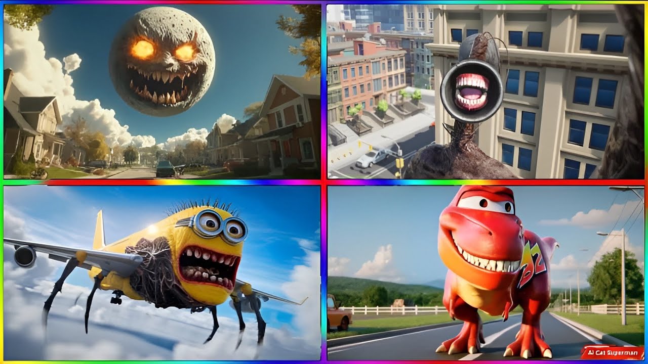 😱 Lunar Moon 🆚 Siren Head 🆚 minion sky 🆚 MC Queen dinosaur 🎶 Tiles hop 🥶