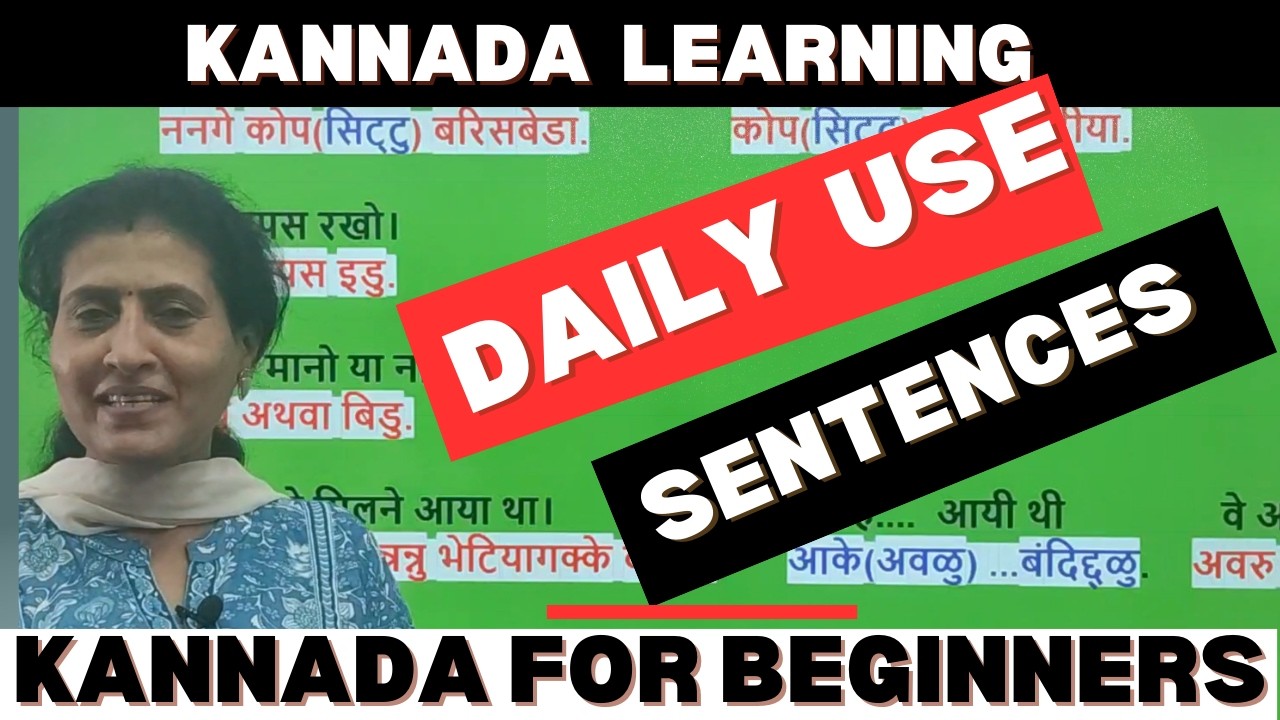 Kannada learning, Daily use sentences  , Learn Kannada through Hindi #learnkannadathroughhindi