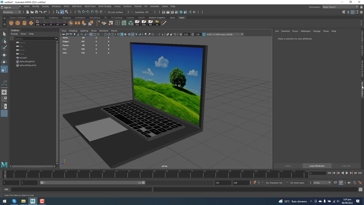 Maya 3d Make Laptop in 3 Minutes
