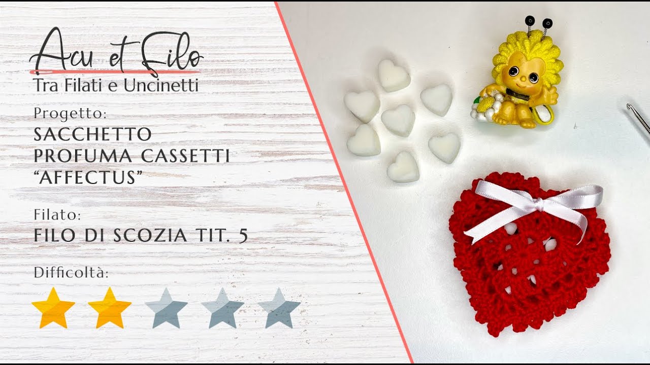 Tutorial sacchetto profuma cassetti a forma di cuore 