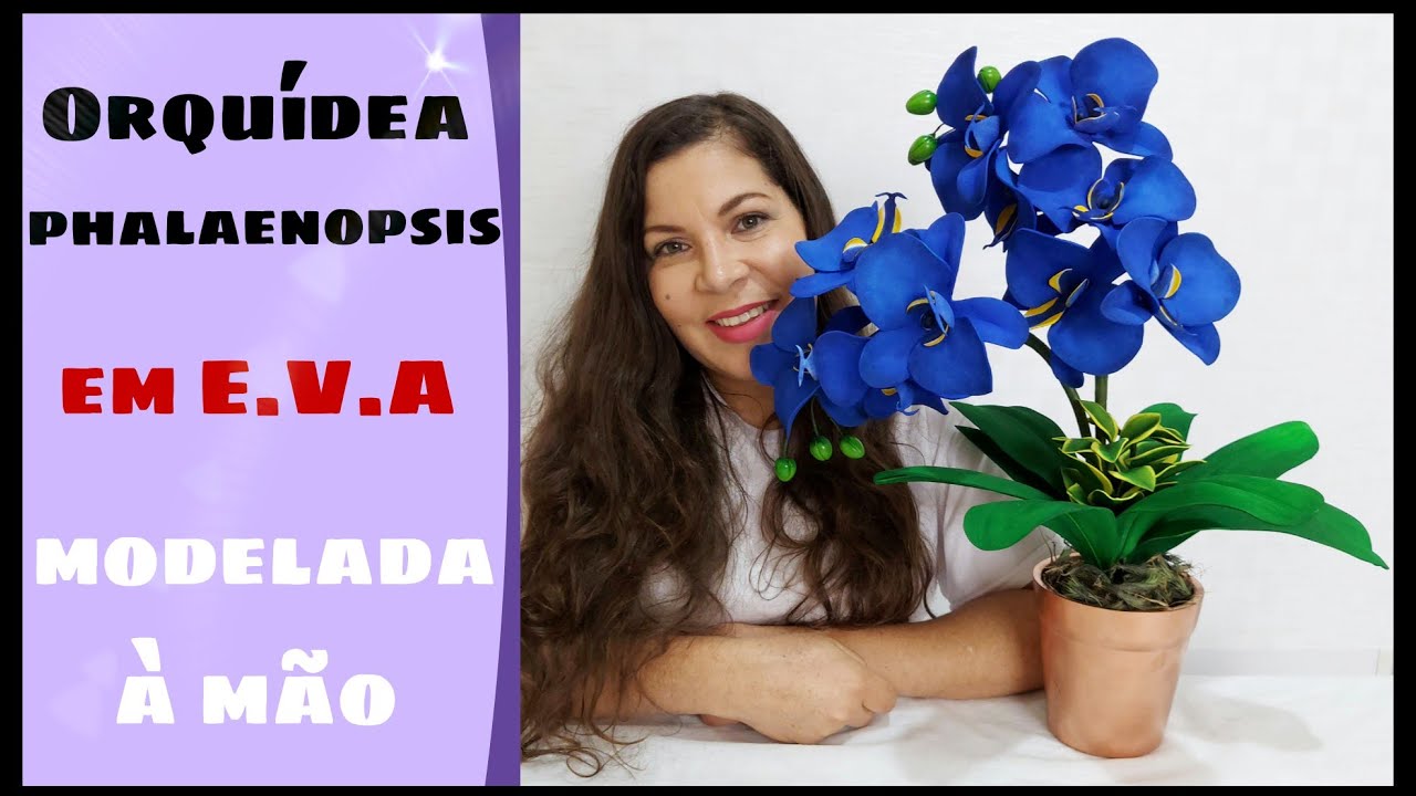 Lindo arranjo de orquídeas phalaenopsis azul sem frisador @RosailmaArtes123