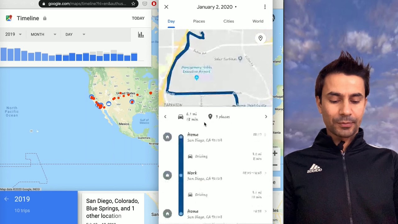 How to turn on/off or utilize Google map's timeline feature?