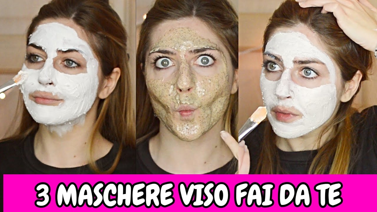 3 MASCHERE viso FAI DA TE!💙 Pelle SECCA, MISTA E GRASSA! Semplici e naturali DIY face mask