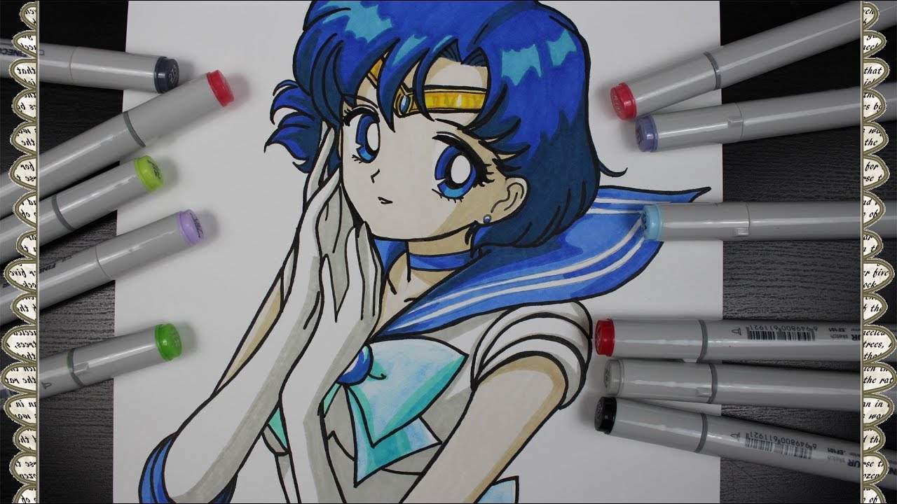 Cómo Dibujar a Sailor Mercury Perfecta! How To Draw Sailor Moon Ami Mizuno Speed Drawing