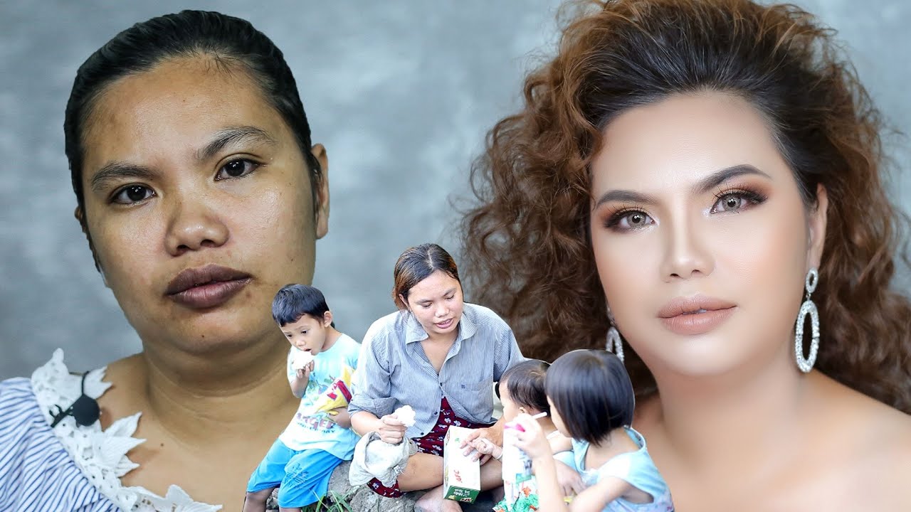 Cô Gái Có 4 Đứa  Con Nhỏ Vỡ Oà Khi Được Trang Điểm Đẹp / Hùng Việt Makeup
