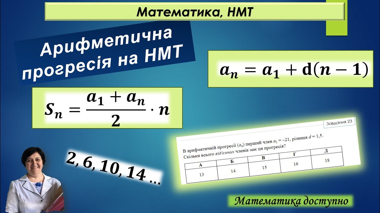 Арифметична прогресія на НМТ. Теорія і багато практики