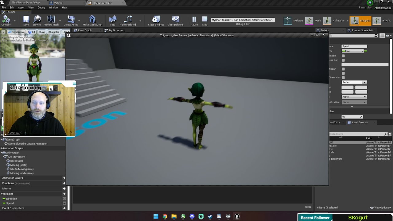 UE4 Tutorial - Part 1 - Importing your own character into 3rd person template