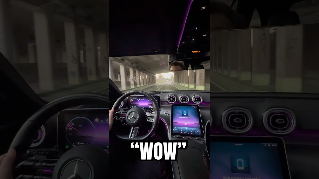 2025 new Mercedes-Benz C Class Tunnel Ambient Lighting Pure Driving! 🔥 #mercedes #luxury #cclass