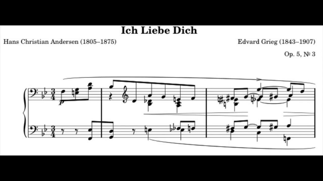 Karaoke: Ich liebe dich - E. Grieg. Piano accompaniment