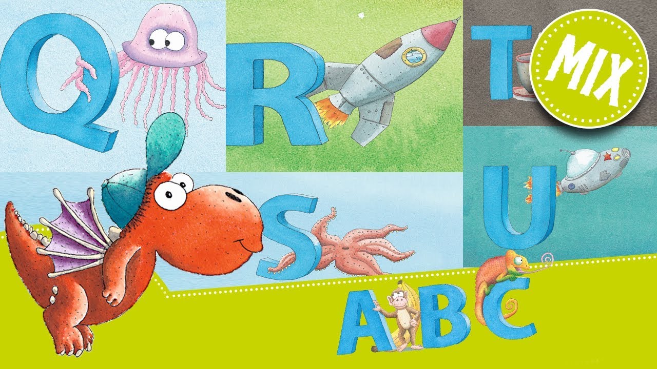 Alphabet lernen - Der kleine Drache Kokosnuss und die Buchstaben: Q bis U  – Lernvideo für Kinder