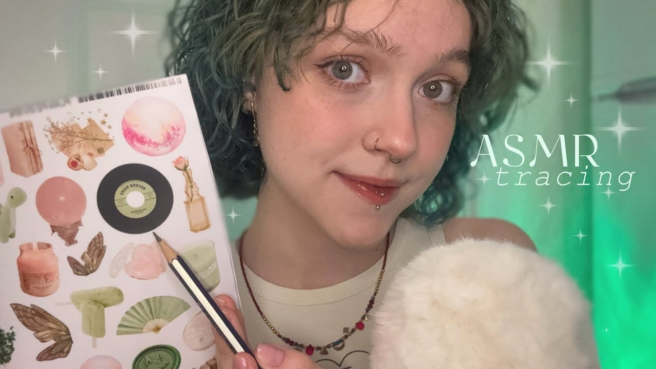 asmr for sleep ~ tracing images + mouth sounds ˙✧˖°🎧 ༘ ⋆｡˚