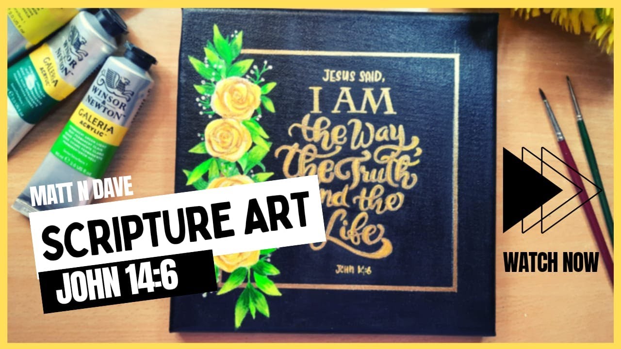 Simple Canvas Painting with Bible Verse | Scripture Art @Garlender