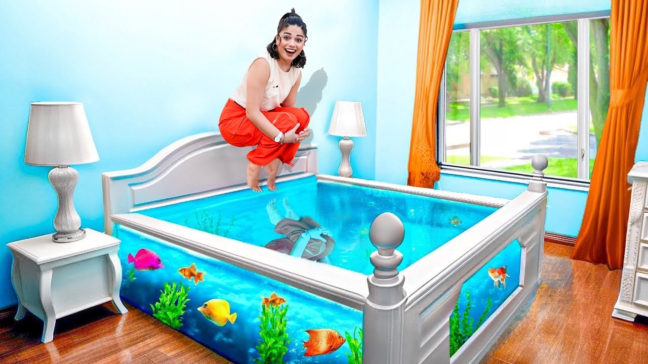Я превратил кровать в доме в самый большой аквариум 🐠😱