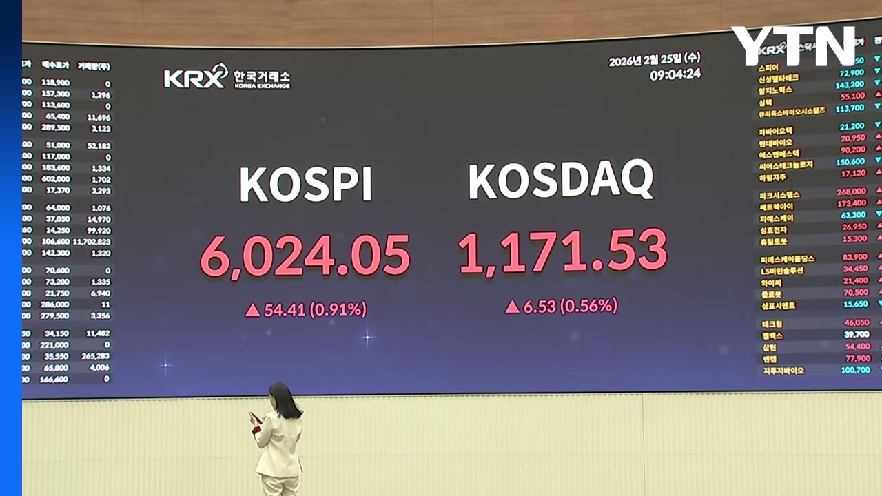 코스피 '6천피 시대' 열렸다...6,022.70 개장 / YTN