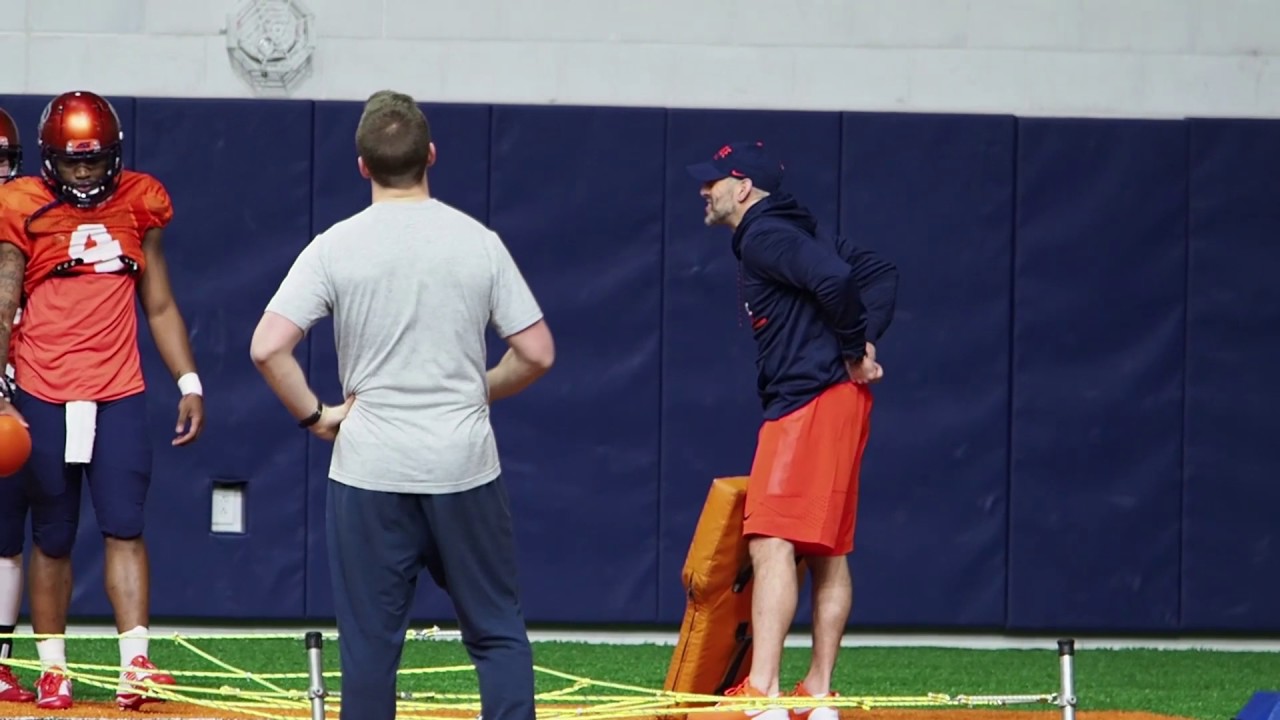 Syracuse Spring football practice - new coach Justin Lustig
