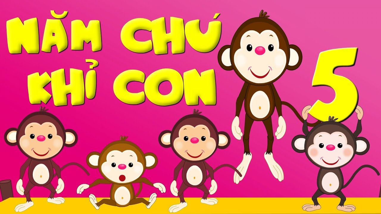 5 chú khỉ con nhảy trên chiếc giường nhỏ | Nhạc Thiếu Nhi Hay Cho Bé | Vietnamese Songs For Kids