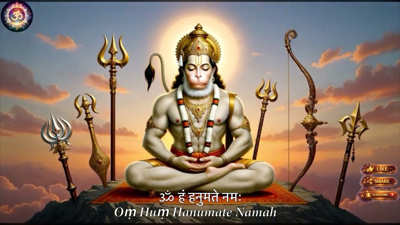 Om Hum Hanumate Namah | Devotional Hanuman Mantra for Strength & Protection | 108 Times