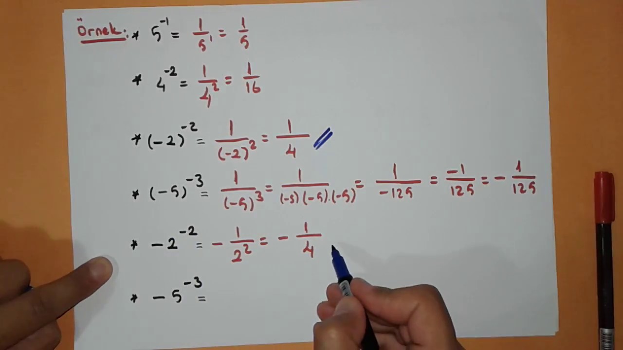 6-) Negatif Üs