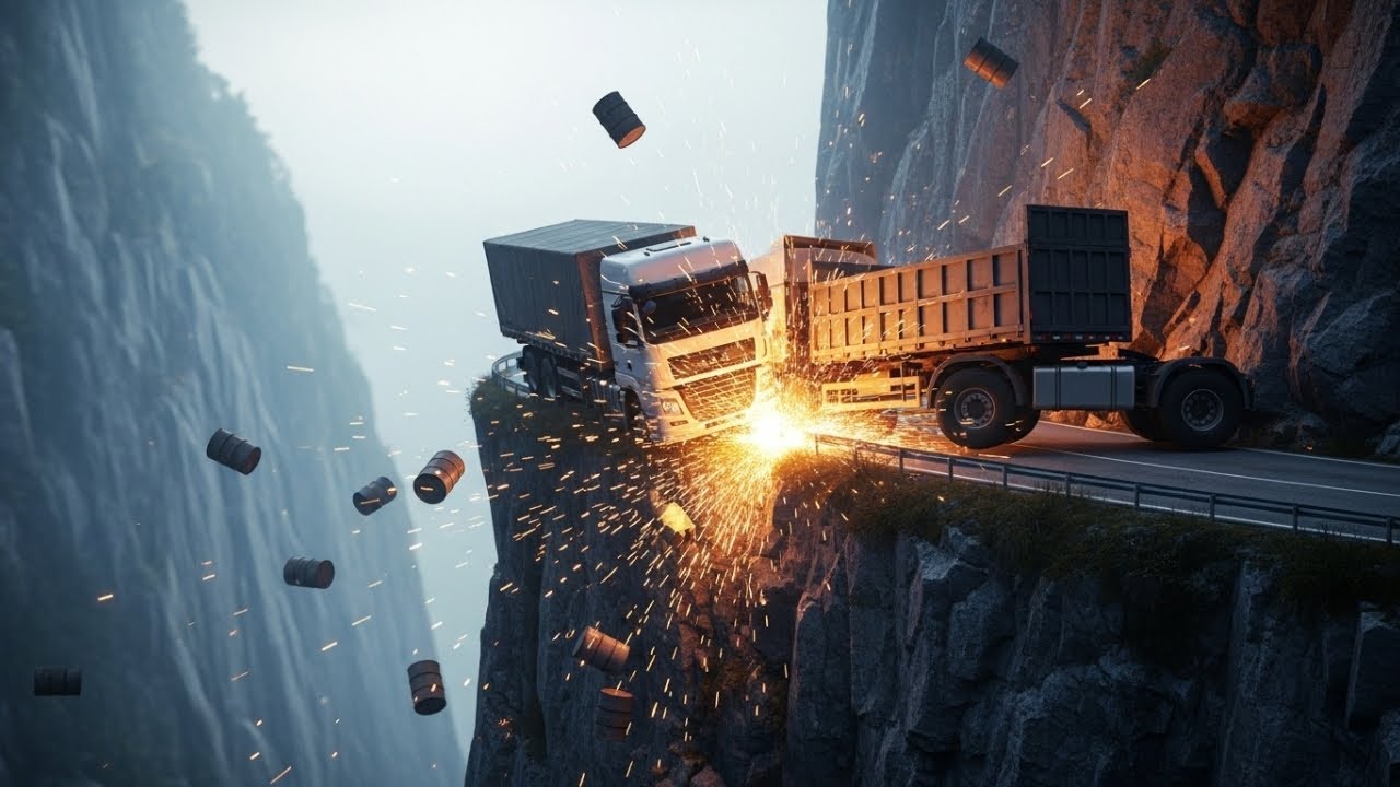 Epic Funny Truck Crash | Cliffside Mountain Chaos