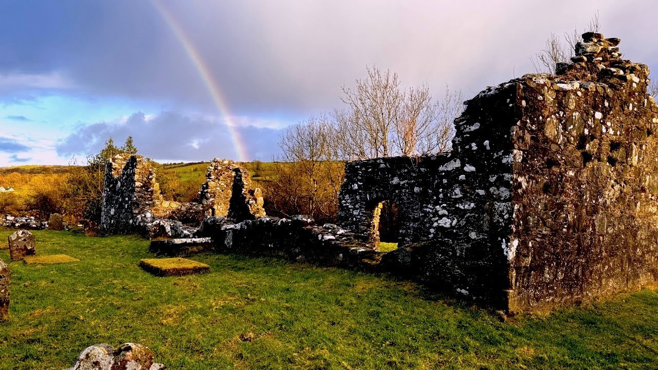 Northern Ireland, Ballynascreen Old Church , Ballybriest Dual Court Tomb (State Care Monument)