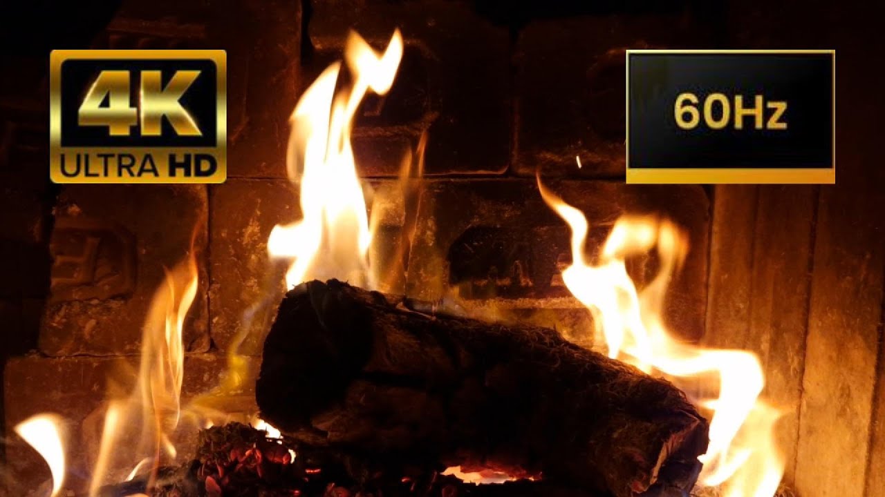 Ultra Smooth Fireplace 60Hz 🔥 Gentle Piano Music | No Ads