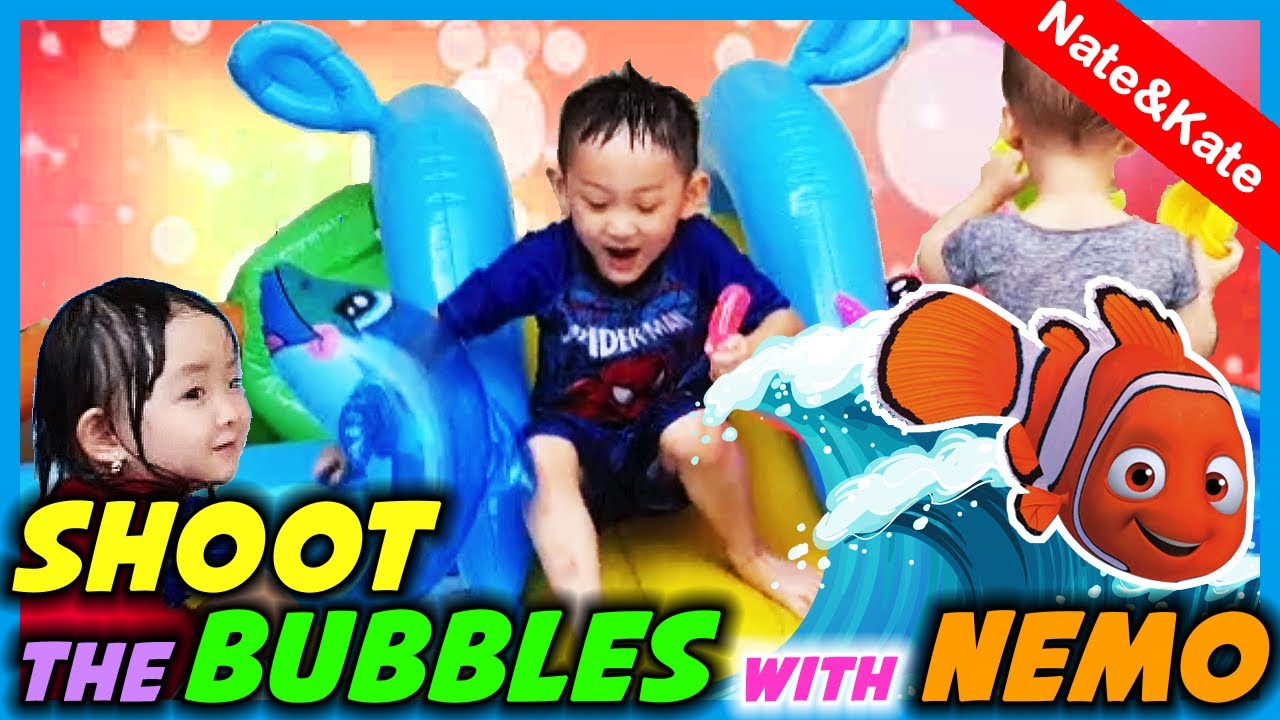 Swimming With Dolphins | Water Park Slide Review And Pop the Bubbles Game