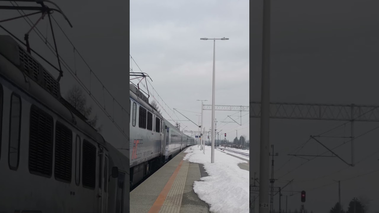 EU07-077 z IC Malinowski do Krynicy Zdrój, wjeżdża na stacje Stary Sącz, 