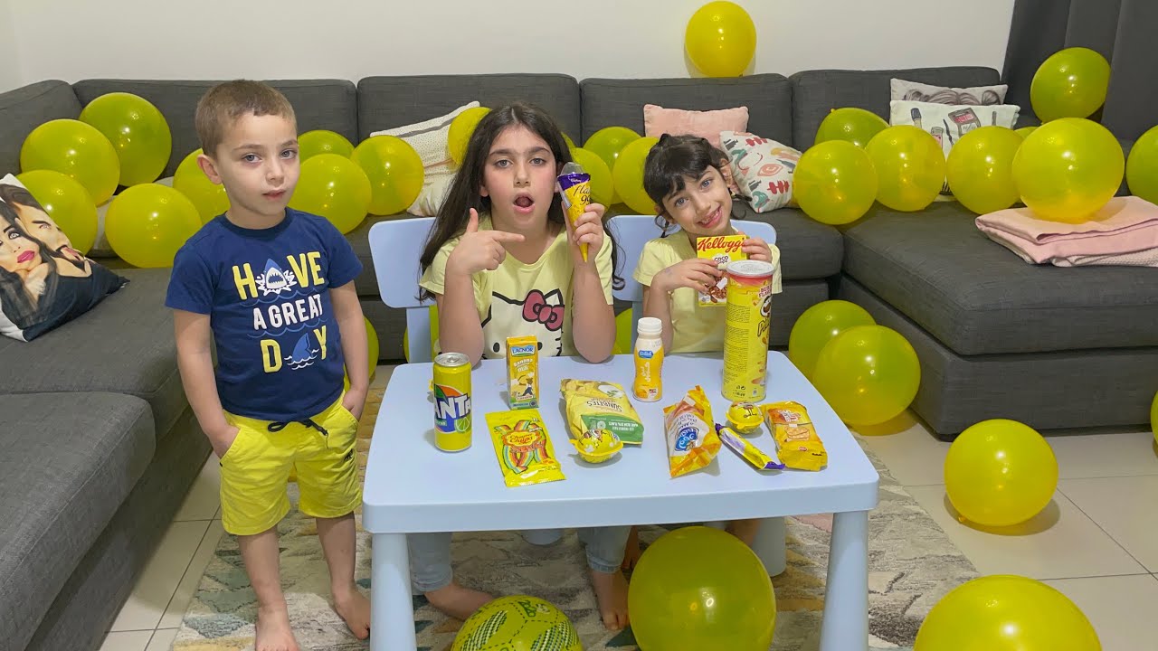 تحدي يوم كامل باللون الاصفر😶