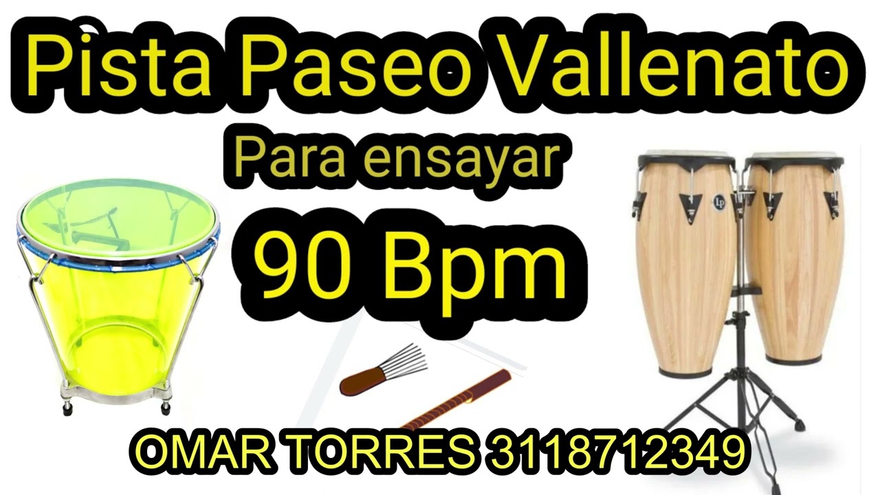 PISTA PASEO VALLENATO 90 BITS PARA ENSAYAR OMAR TORRES TUTORIALES