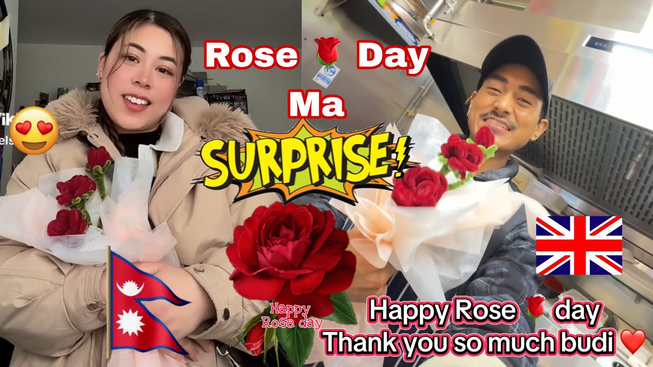 Rose 🌹 Day ma Budi le surprise garda Babal machiyo 😱🇬🇧#roseday #angelina times 🇳🇵