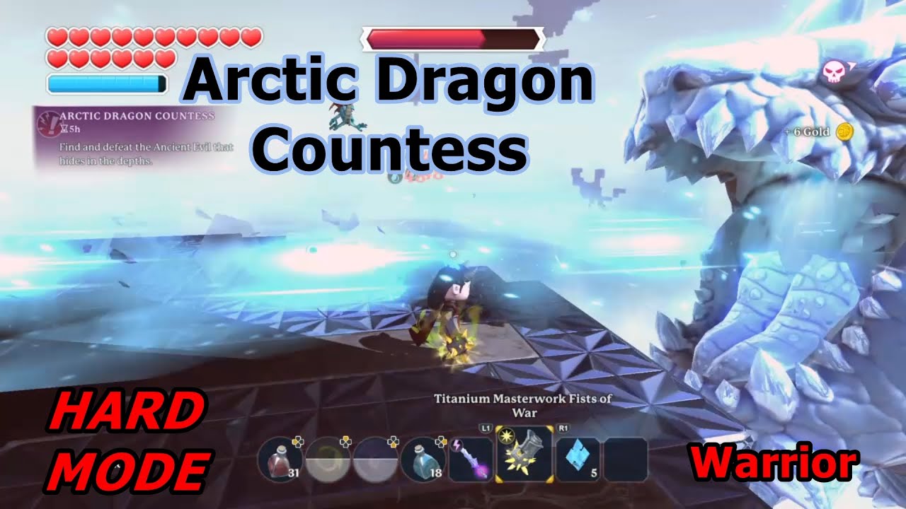 HARD MODE BOSS: Arctic Dragon Countess | Warrior (Solo / Tank Strat) - Portal Knights