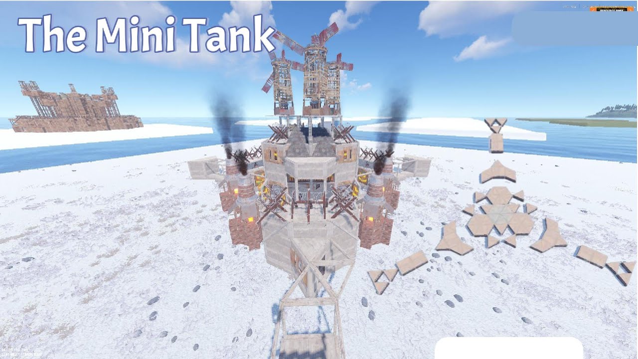 The MINI TANK - Solo Rust Base - Small Starter - Insane Peaks - Furnace Wall - Meta Shooting Floor -