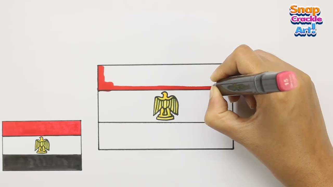 How To Draw The National Flag of Egypt Step By Step | FIFA World Cup