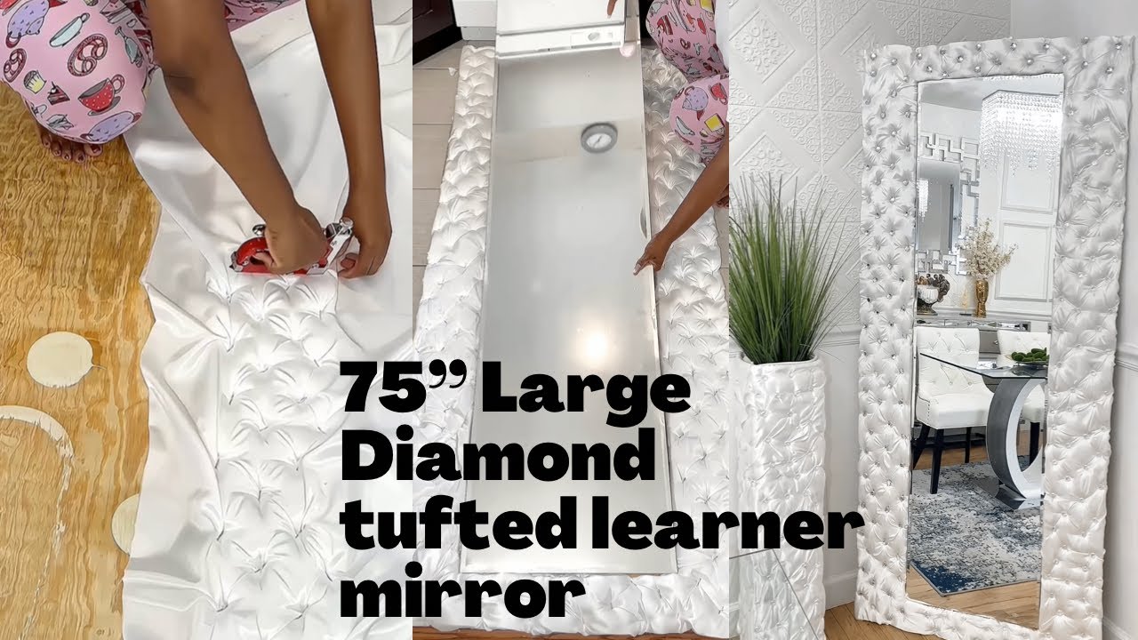 Watch this incredible large leaner mirror making for just $50🤩#diy #homedecor #mirrordecor #diyidea