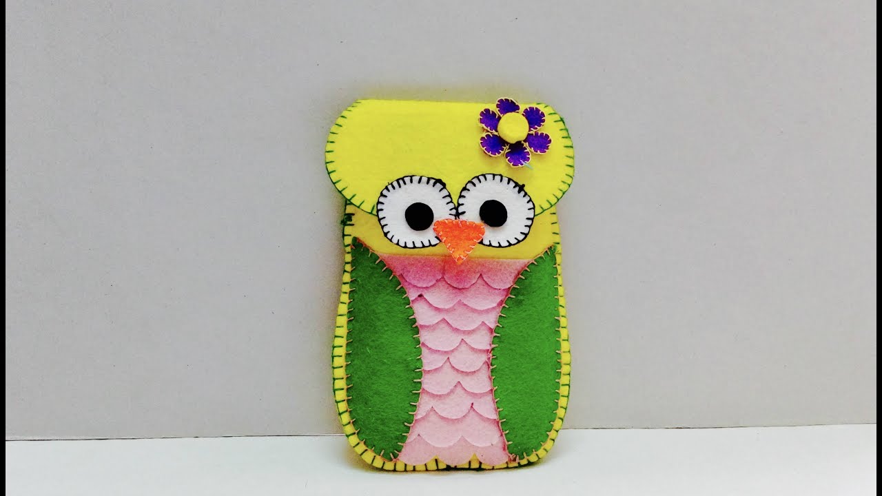 DIY Felt Owl Phone Pouch