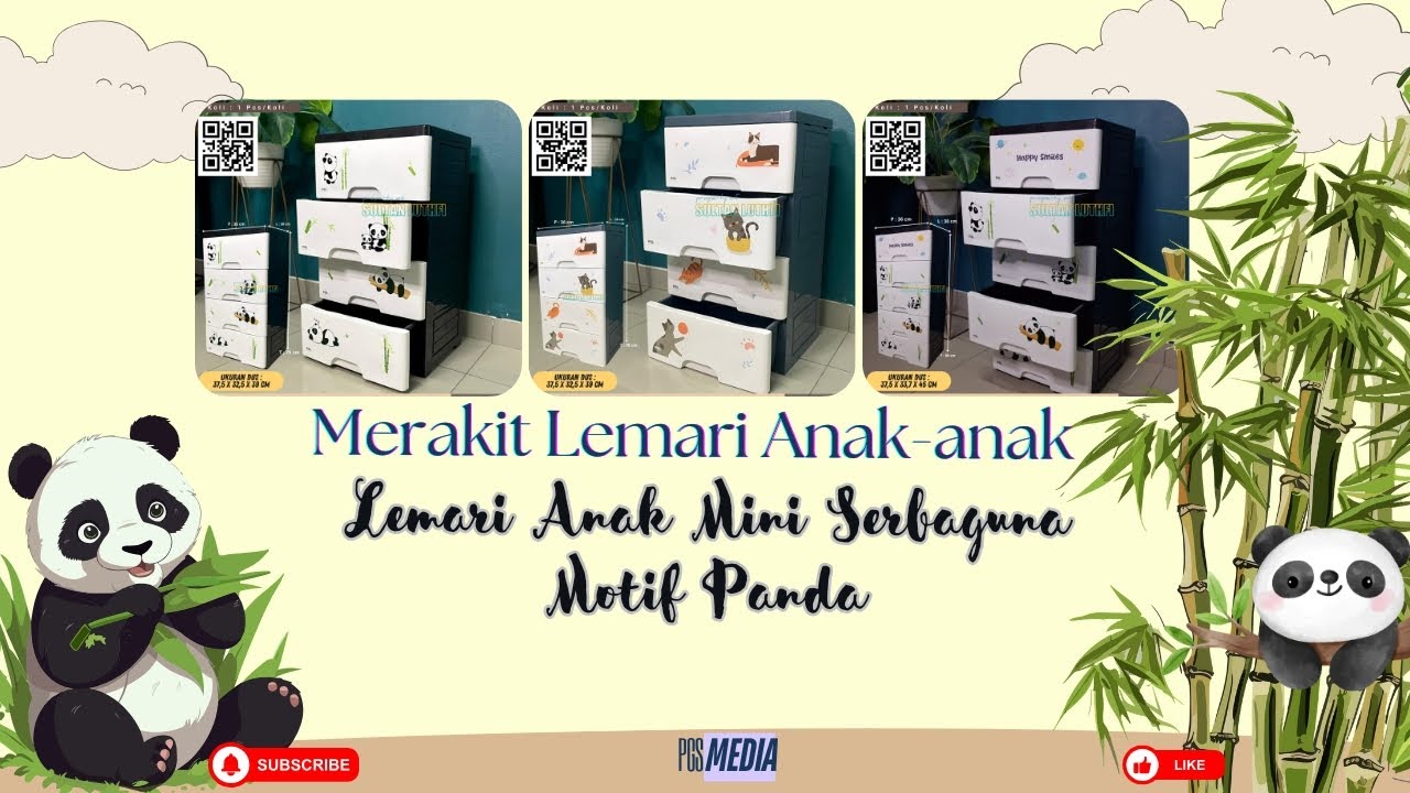 Cara Merakit Lemari Anak Mini Serbaguna Motif Panda #pusatgrosirsidoarjo #caramerakit #lemariplastik