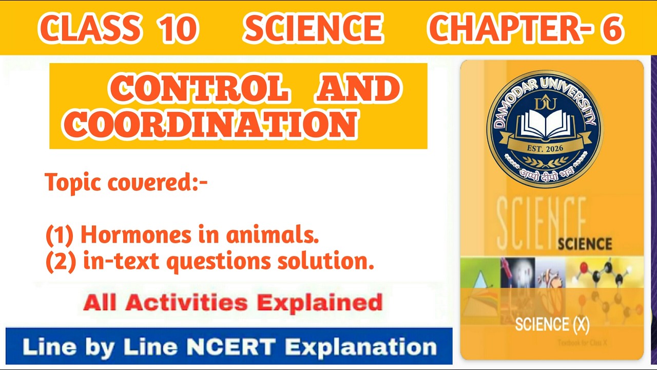 Hormones in animals - Class 10 science chapter 6-  CONTROL AND COORDINATION