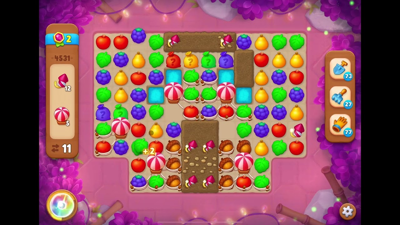 GardenScapes Level 4531 no boosters (18 moves)